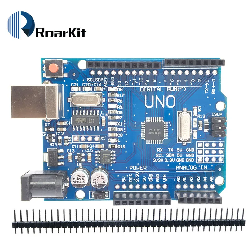 Один набор UNO R3(CH340G) MEGA328P для Arduino UNO R3 с USB кабелем ATMEGA328P-AU макетной платы - Цвет: UNO R3