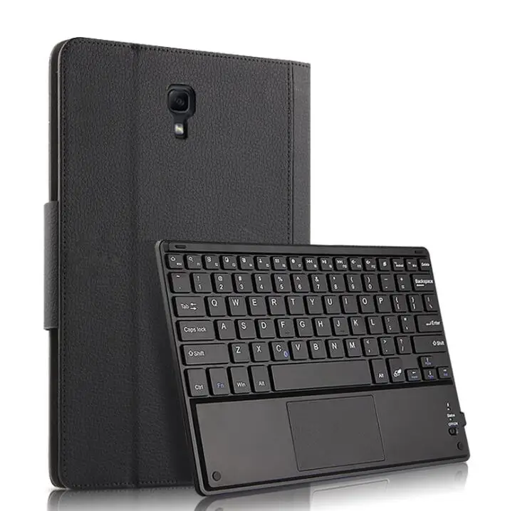 Чехол с клавиатурой для samsung Galaxy Tab S4 10,5 SM-T830 T835 T837 планшетный ПК из искусственной кожи защитный чехол с клавиатурой Bluetooth+ ручка - Цвет: Черный