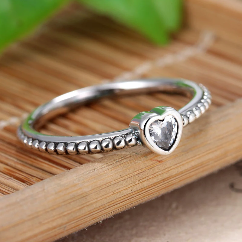 Сердечко из серебра цвет Свадебный перстень с прозрачным CZ бренд кольцо для женщин обручальные серьги-гвоздики