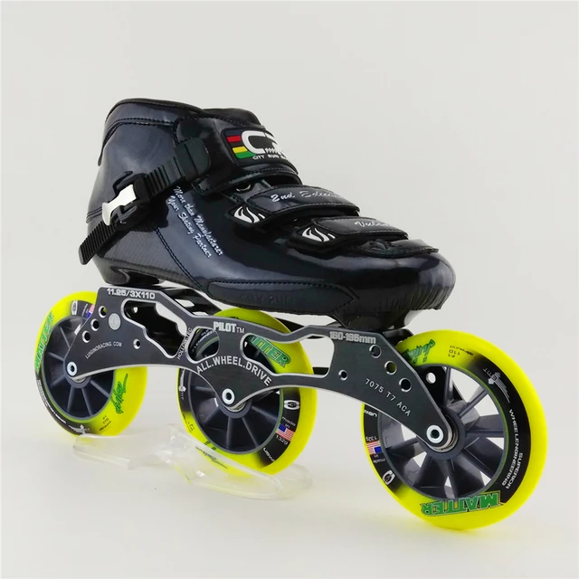 Cheap High Quality Carbon Fiber Speed Skating Special Racing Shoes Adults Professional Inline Speed Skates Shoes 3X110mm  Wheel