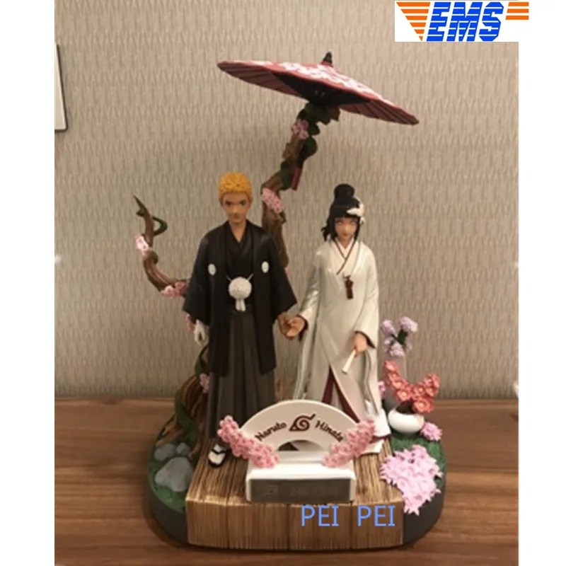 Статуя Наруто Узумаки Наруто Хьюга Хината Свадьба GK 1/8 полноразмерная портретная смола фигурка Коллекционная модель игрушки Q916 - Цвет: Белый