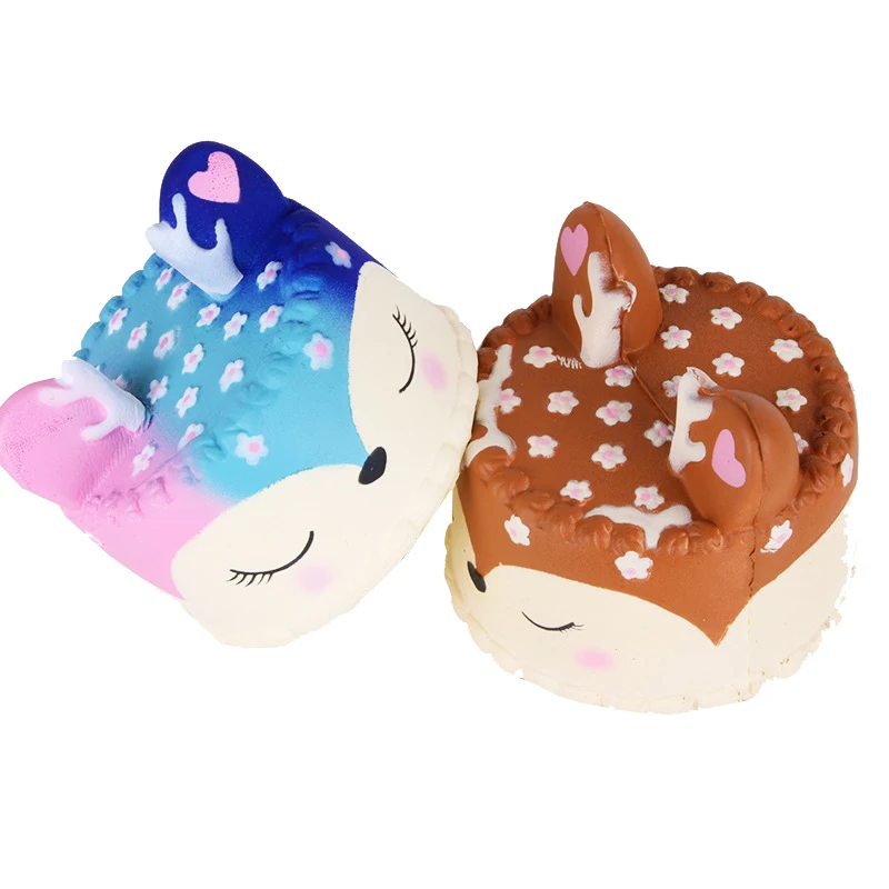 coloful jumbo Deer Cake Squishy slow rising antistress toy stress relief toy for children boys girls adults autism squeeze toy