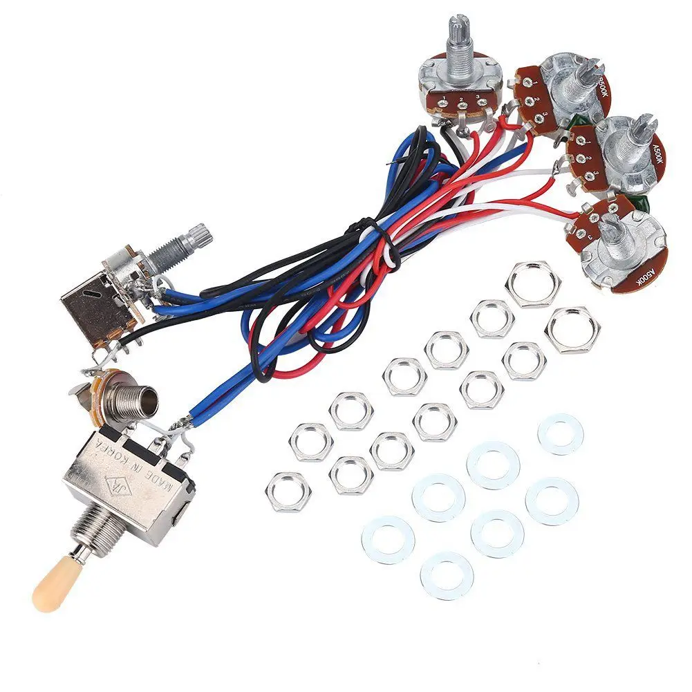 

HLBY Guitar Parts WIRING HARNESS KIT - 2V/2T 3 Way Switch