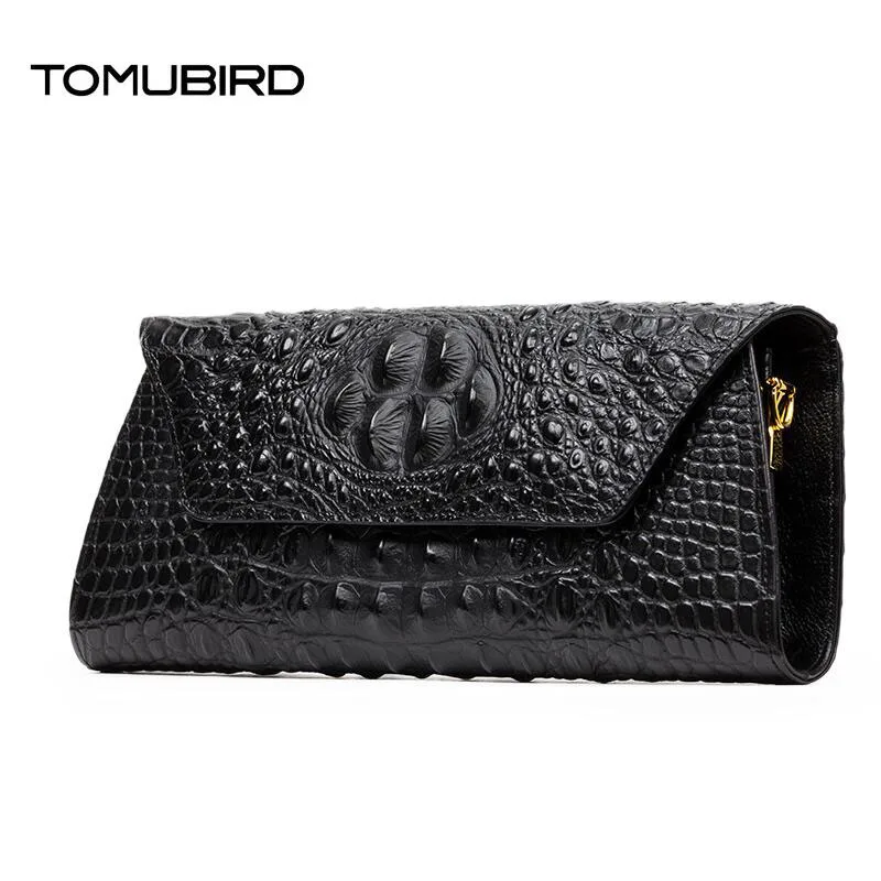 TOMUBIRD 2017 new superior leather alligator grain designer bag famous brand evening bag women genuine leather clutch bag