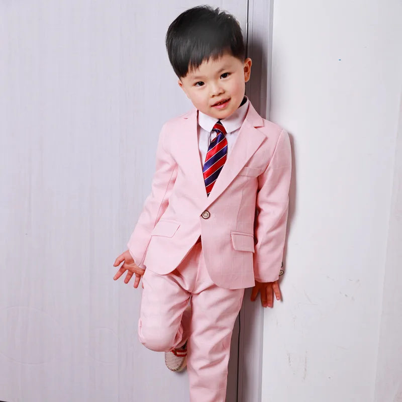 Boy Suits Flower Girl Slim Fit Tuxedo Wedding Suit Party Baptism Christmas Dres Jacket+Shirt+ Tie+Pants 4Pcs Set Blazers H191