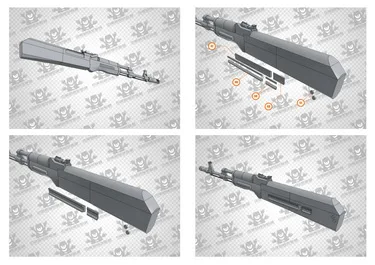 CS AK74 Штурмовая винтовка пистолет 1: 1 весы DIY ручной работы Бумажная модель корабля игрушки