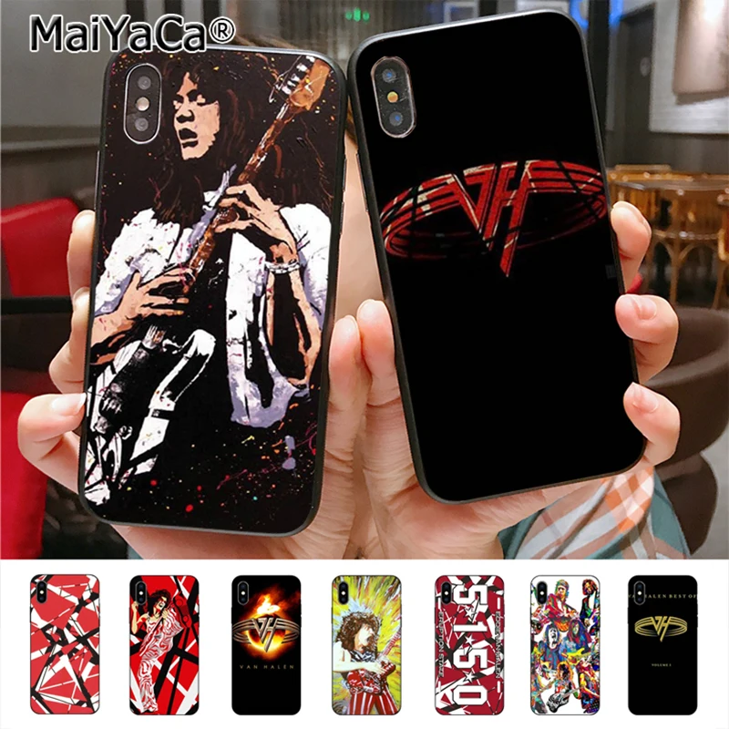 

MaiYaCa Eddie Van Halen Graphic Guitar Newest Super Cute Phone Cases for Apple iPhone 8 7 6 6S Plus X 5 5S SE 5C cass