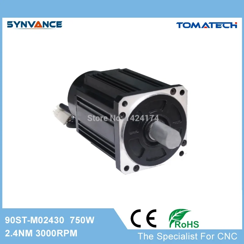 

90ST-M02430 90mm flange 750W 3000rpm 2.4nm compatiable with most of servo driver high cost-effective AC servo motor