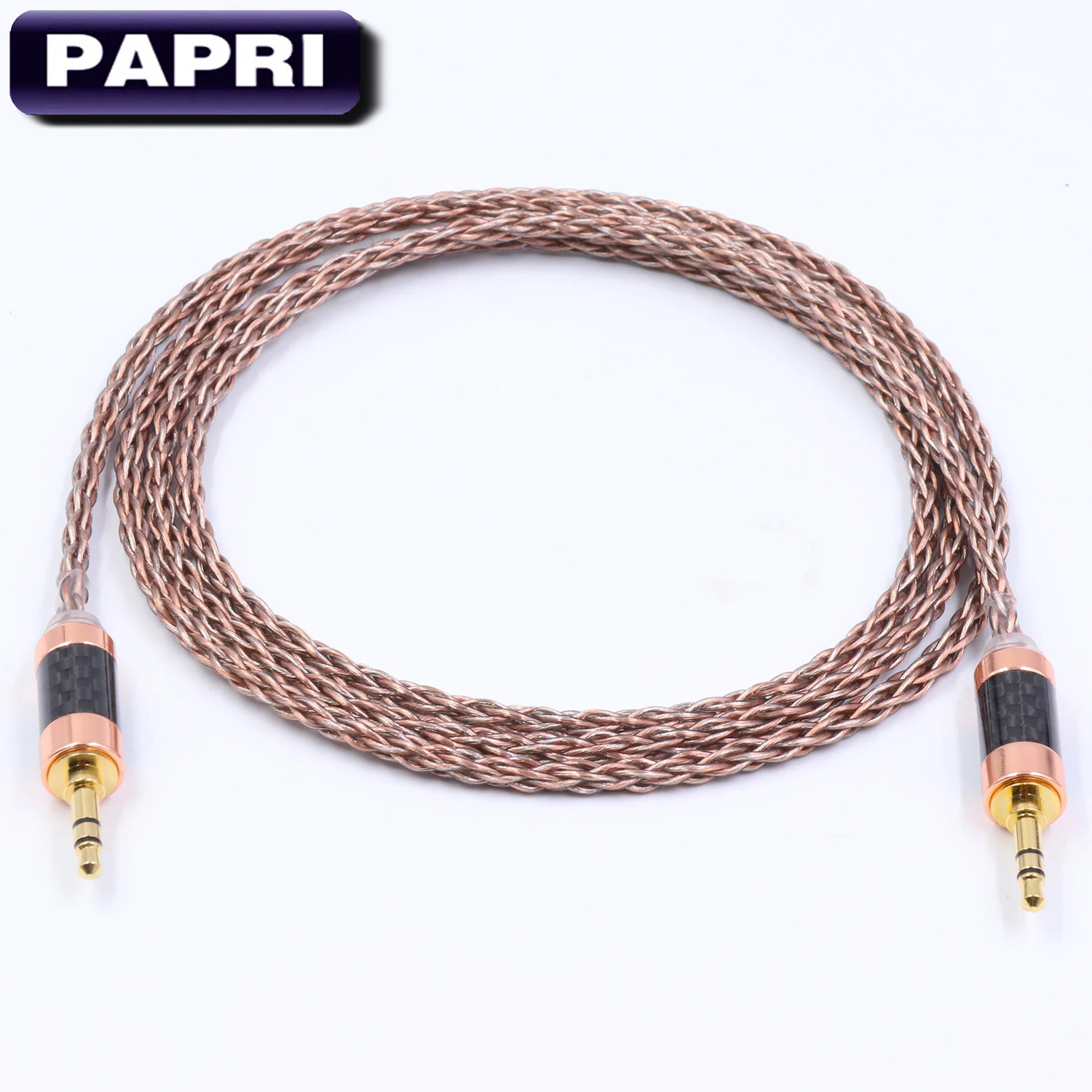 PAPRI DIY AUX Headphone Cable Male To Male Audio Cable PVC 6N OCC Silver Plated HiFi Upgraded Wires For Amplifier