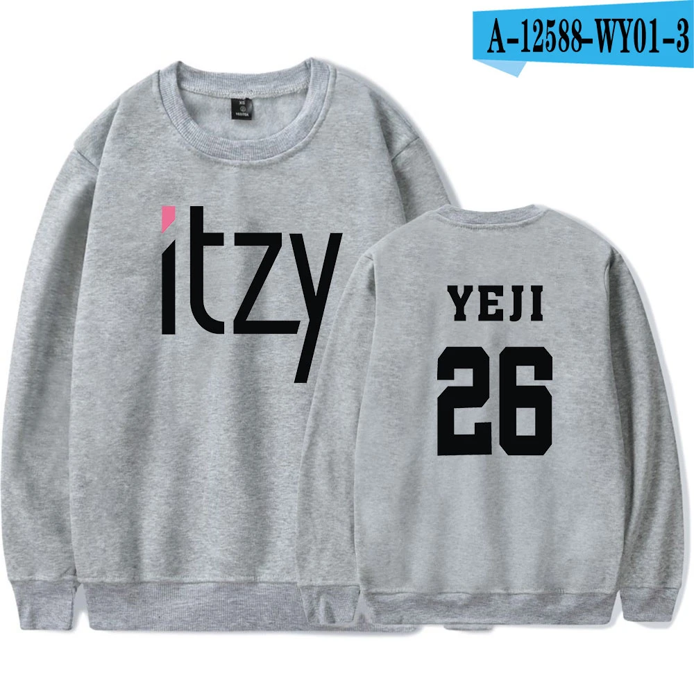 29 Новая Мода Kpop Itzy толстовки с принтом для мужчин женщин монолитным Толстовка повседневное О образным вырезом длинным рукавом унисекс Harajuku - Цвет: 29