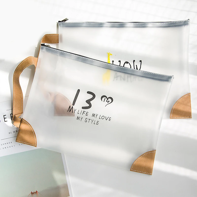 

Kawaii Transparent File Bag Document Bag Waterproof File Presentation Folder Organizer School Office Stationery Papeleria sl1120