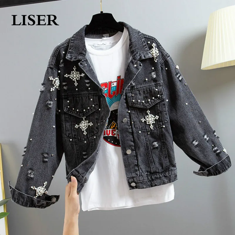

Women Basic Denim Jacket for Women Jeans Jacket 2019 Spring Casual Diamonds Style Jackets Sequin Jacket