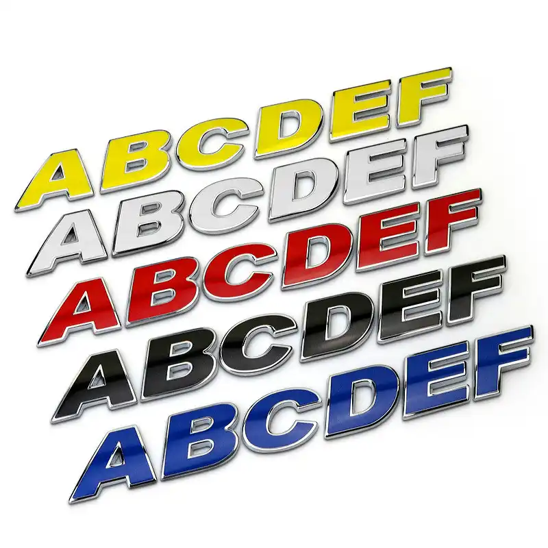 25mm DIY Letters Alphabet Emblem Chrome Car Stickers Digital Badge