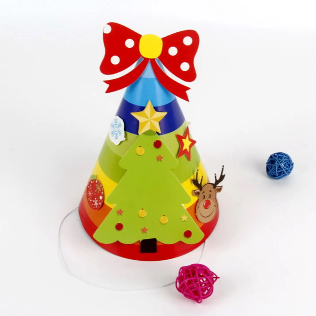 В виде рождественской шапки Детская бумага декоративная шляпа Санта Клаус рога вечерние рождественские маскарадные украшения