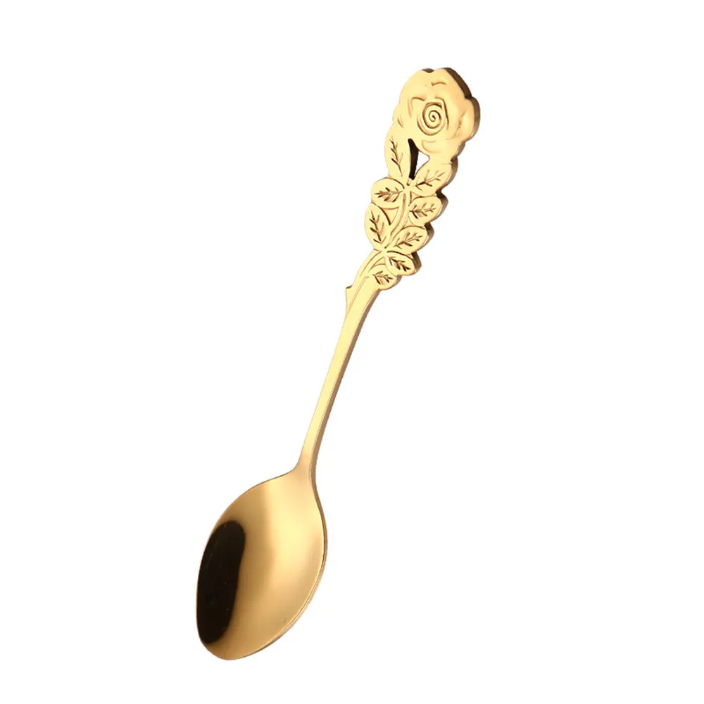 ISHOWTIENDA ложки с цветами из нержавеющей стали кофе чай Spork Столовые приборы десертное приспособление для салата высокого качества