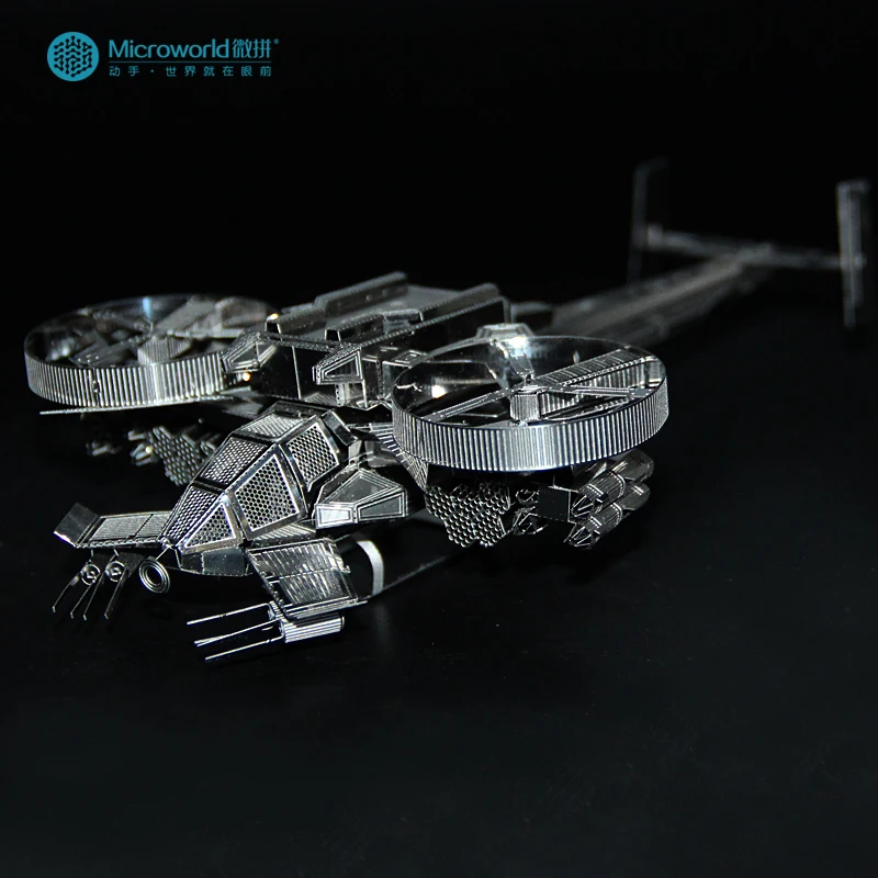 Металлическая 3D головоломка Microworld модель вертолета Скорпион лазерной резки для