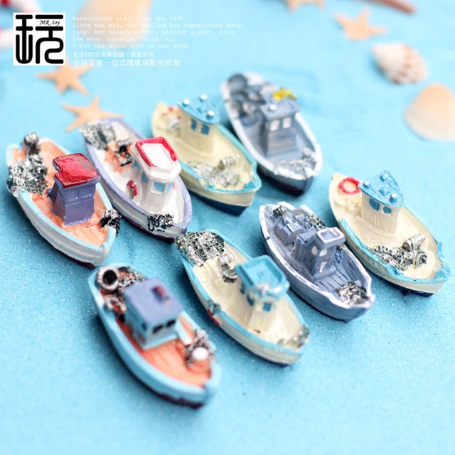 BAIUFOR Miniatures & Figurines Mini Resin Fishing Boat & Cruise Ship Model  Fairy Garden & diy Terrarium Decor Home Accessories - AliExpress