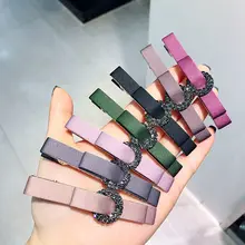 Корейский простой маленький тканевый бант заколки для волос со стразами зажим «утиный клюв» для девочек Для женщин Мода Головные уборы заколки для волос аксессуары