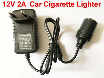 

100PCS Mini 2A AC to DC 12V 2A 24W Car Cigarette Lighter Switch Power Supply Chargering Adapter Socket Charger EU or US plug