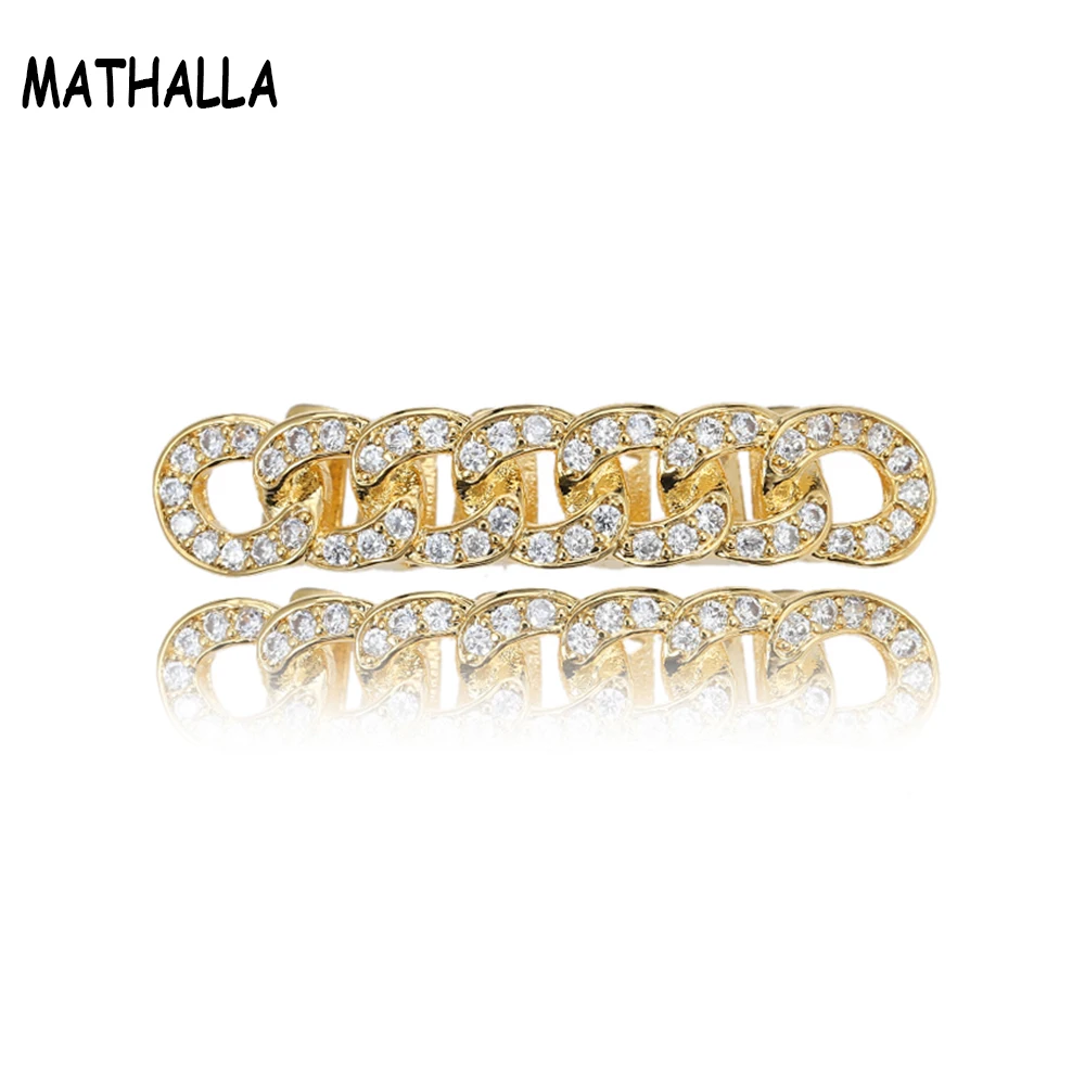 MATHALLA Cuban Link Grillz Hip Hop Gold 