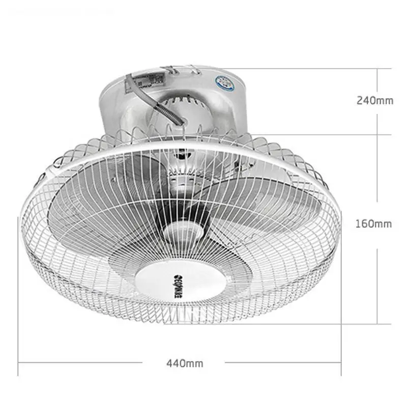 Портативный мини-металлический Электрический вентилятор потолочный вентилятор 3 шестерни скорость вентилятора Регулируемый медный мотор веер с 3 листьями белый 60 Вт