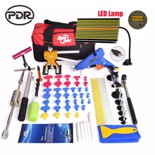 Super PDR Tools For Dent Removal Paintless Dent Repair Tools LED Lamp Reflector Board Dent Puller Hammer Fungi Hand Tools Set