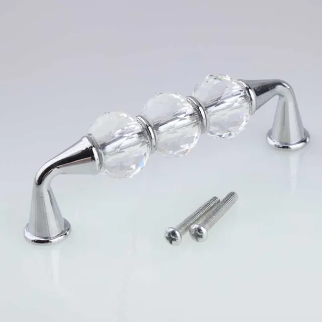 96mm fashion deluxe glass crystal win dresser door handles