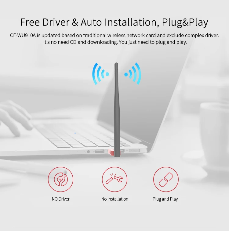 COMFAST Беспроводной Wi-Fi адаптер CF-WU910A Dual Band 2,4/5,8 ГГц USB 600 Мбит/с Wi-Fi приемник с Bluetooth 4. 2 Адаптеры USB Dongle