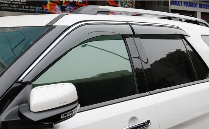 

RKAC Custom fit for 4pcs Door Sun Window Visor Deflectors Rain Shield Sun Guard For Ford Explorer 2013 2014 2015 good quality