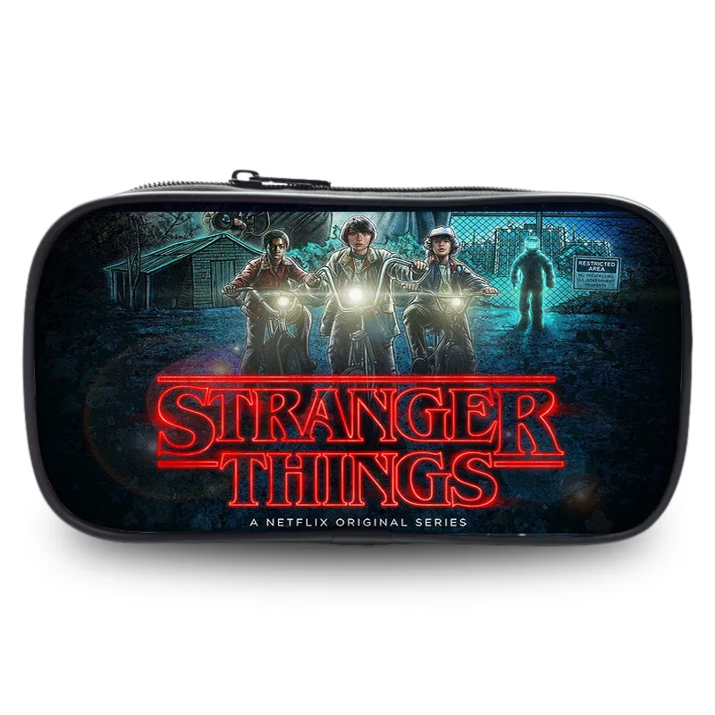 

stranger things backbag bags Children Pencil Pouch Travel Women Makeup Cosmetic Bag Animal Cute figure Girl Stationery Supplies