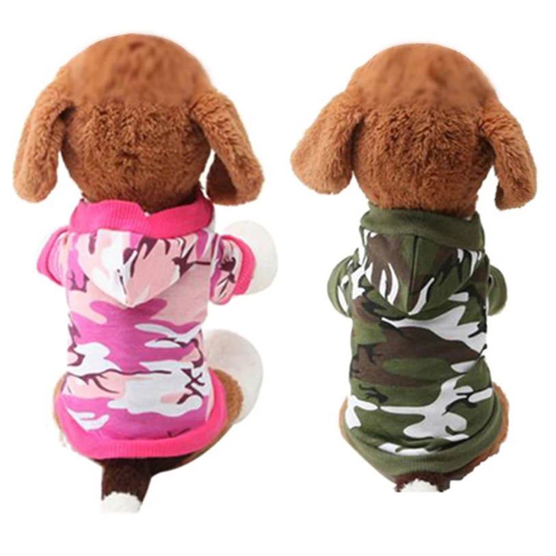 

1 PC XS,S,M,L Dog Clothing Pet Sweatshirt Camo Camouflage Coats Hoodies Costume Dogs Clothes Coat For Small Medium Dogs 40D19