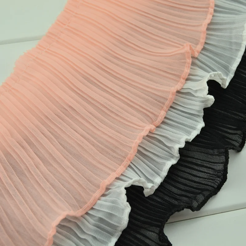 

5Yard/Lot DIY Clothes Lace Trim Embroidery Gauze Lace Fabric 11CM Wide Chiffon Lace Skirt Accessories