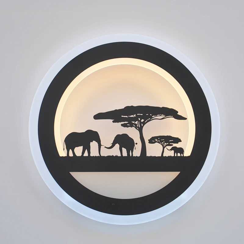 

Modern Creative Acrylic Wall Lights Round Bedroom Restaurant Balcony LED Iron Wall Lamp Fancy Wall Lighting for Children Room