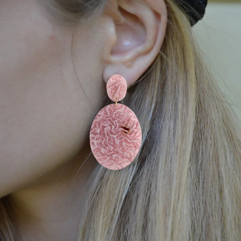 

2019 New Fashion Round Acetic Acid Earrings For Women Geometry Tortoiseshell Acrylic Circle Plate Dangle Earrings Jewelry