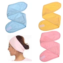 Купальный тюрбан розовый мягкий Регулируемый Для женщин эластичный мыть лицо макияж, SPA Стретч волос Группа повязка аксессуары для девочек Для женщин