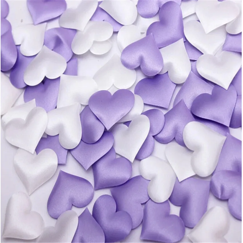 

cheap ! 50pcs Heart fabic 2x1.5cm Wedding Party Confetti Table Decoration birthday party Decorative Supplies
