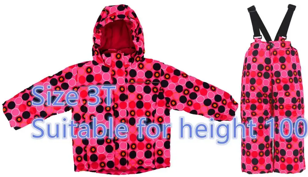 Теплая зимняя детская куртка для мальчиков и девочек, ветрозащитная, Двухкомпонентная, для катания на лыжах, теплая одежда, ветронепроницаемый, непромокаемый и бархатный костюм - Цвет: 3T