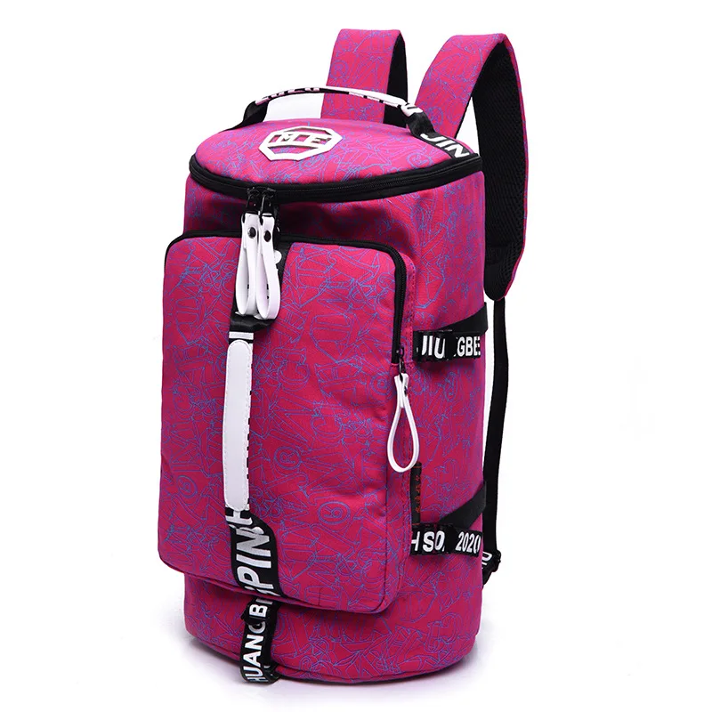 Горячая Распродажа Мужская сумка для спортзала для женщин фитнес-сумка для мужчин на открытом воздухе багаж/Дорожная сумка/холщовый рюкзак многофункциональная спортивная сумка - Цвет: Rose red L