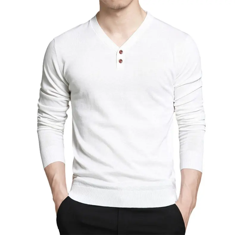 5colors 2018 Spring Men Sweaters Combed Cotton V neck Long Sleeve Knitted Polo Shirts Men Pullovers Autumn M-4XL Muls Brand New-03