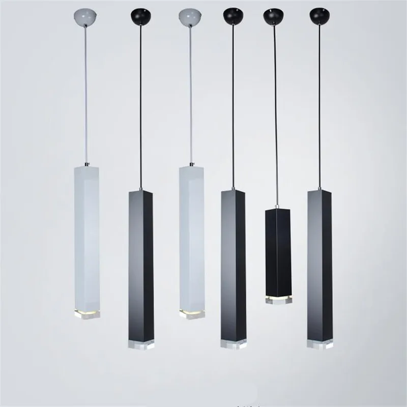 

Modern Nordic Minimalism Black/White Aluminum Column Led 3W Pendant Light for Dining Room Living Room Bar 1476