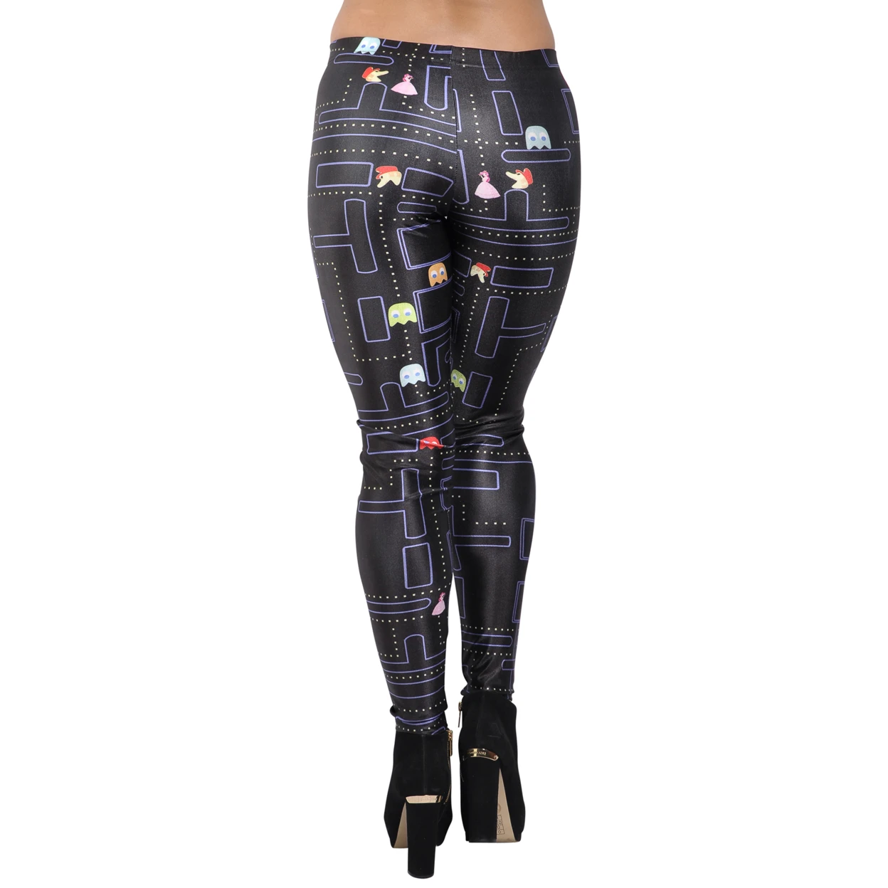 Women's Pacman Leggings Large Black (2)