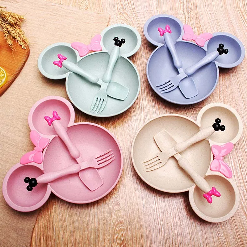 3Pcs/Set Baby Food Storage Tableware Toddle Solid Cute Cartoon Dishes Kids Plate Bowl Eco-friendly Children Training Dinnerware 3Pcs/Set Baby Food Storage Tableware Toddle Solid Cute Cartoon Dishes Kids Plate Bowl Eco-friendly Children Training Dinnerware