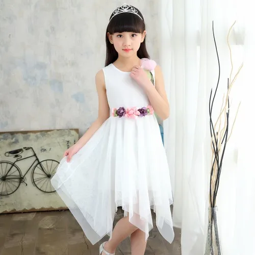 Летнее платье для девочек Новинка года, детское платье для маленьких девочек, шифоновое платье принцессы для больших мальчиков - Цвет: Белый