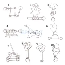 Металлическая проволока головоломка IQ ум Головоломка разблокировка кольцо решение игры игрушки