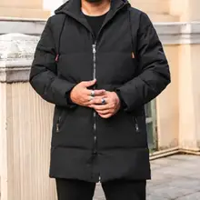 XL-6XL Горячая зима Мужская Новая мода большой размер длинный с капюшоном хлопок пальто