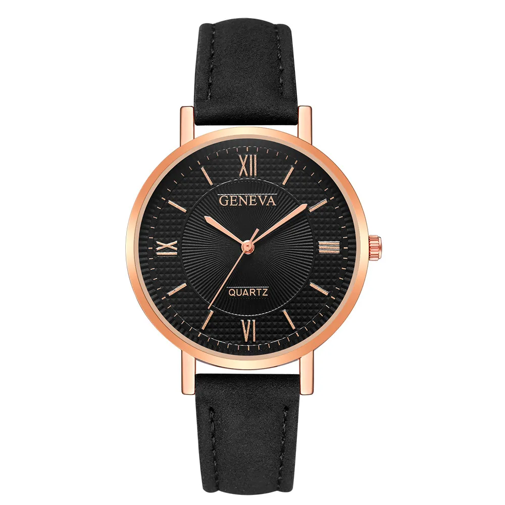 Geneva Мода Montre Bayan Saat Time часы кожаные женские часы в кварцевые часы urvoi женские часы Relojes Para Mujer Горячая& A - Цвет: V