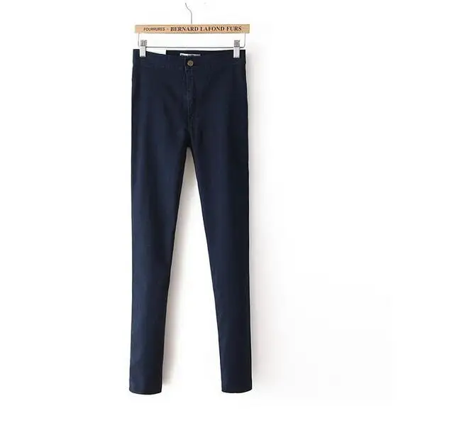 Новинка весны, женские модные узкие брюки-карандаш с высокой талией, повседневные обтягивающие сексуальные Стрейчевые джинсы, брюки - Цвет: navy blue