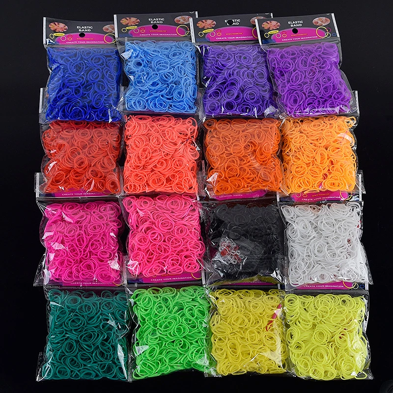 

Colorful rubber band loom bands children weaving bracelet DIY toy 1200pcs