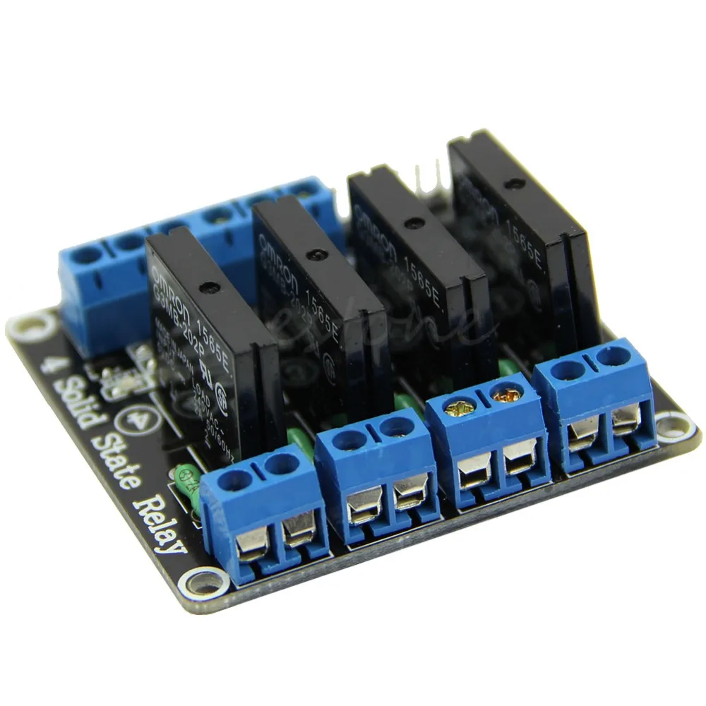 1pcs 5V DC 4 Channel SSR Solid State Relay 2A module High Level for font b
