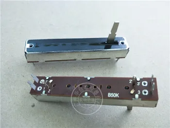 

2pcs for F 73MM SL-458G sliding fader double potentiometer B50K / two channel stereo fader handle length 20MMD / 3+3 feet
